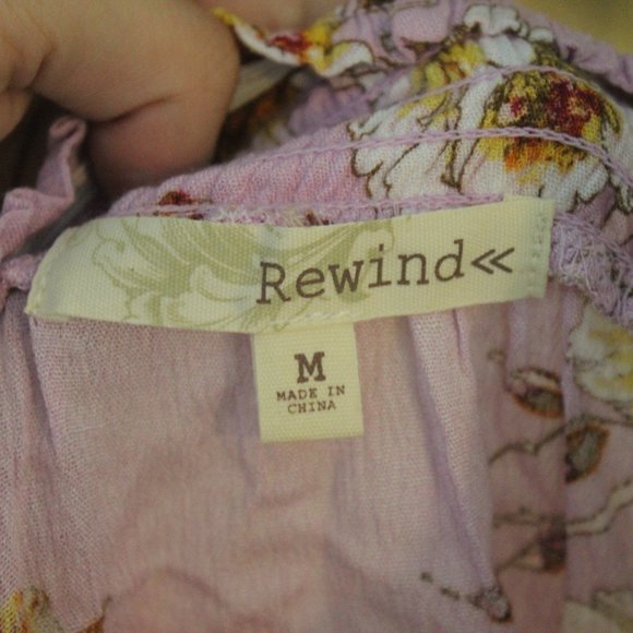 Rewind Off Shoulder Lavender Floral Blouse Med - Picture 10 of 13